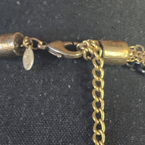 Chico's Vtg Mesh Caged Crystal Gold Metal Beads w/Rhinestone Bling 34" Necklace - Picture 12 of 16